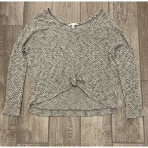 american eagle crop sweater knot front long sleeve size Medium